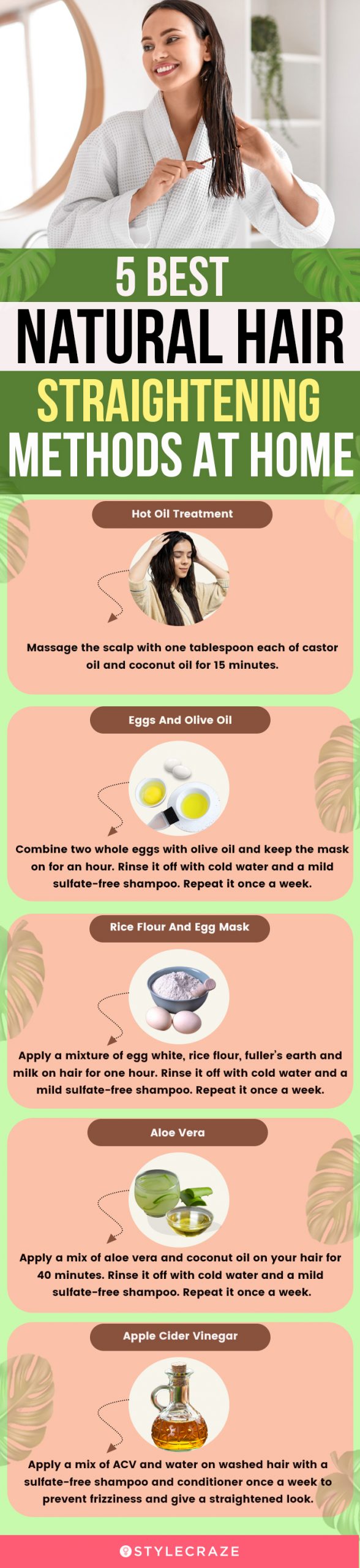 5 best natural hair straightening methods at home [infographic]