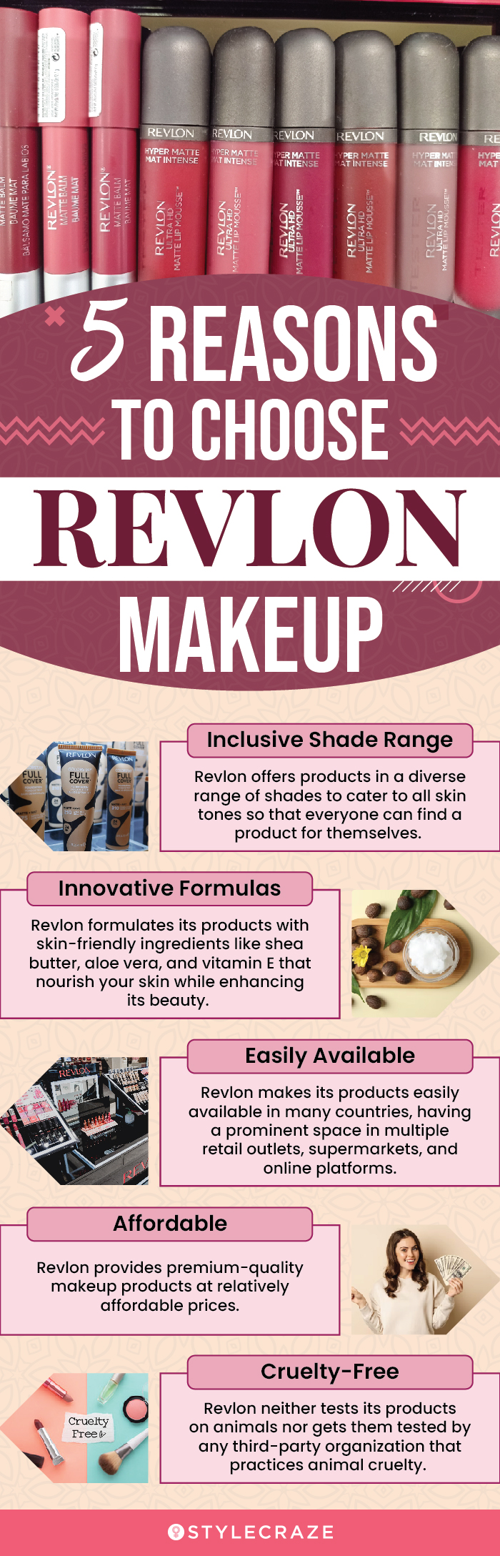 5 Reasons To Choose Revlon Makeup (infographic)