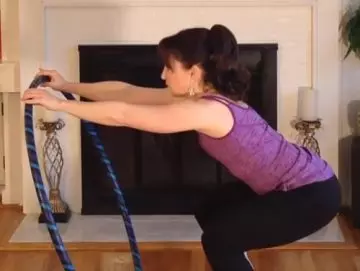 Hula hoop squat exercise