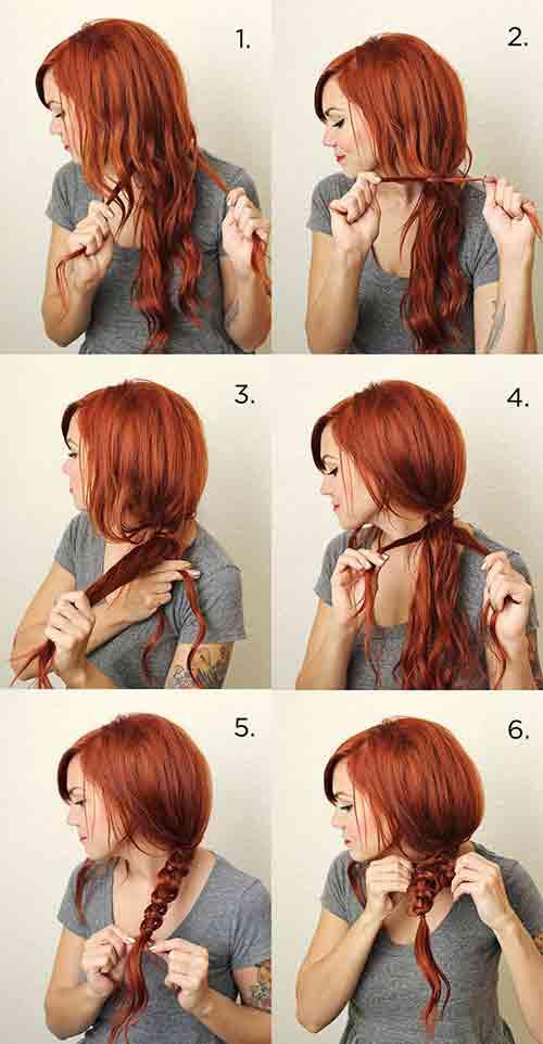 Knotted braid hairstyle for long thin hair