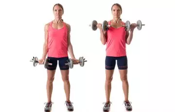 Bicep curls to tone arms as the best biceps exercises for women