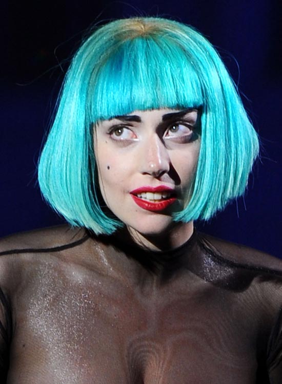 Lady Gaga's blue bob hairstyle