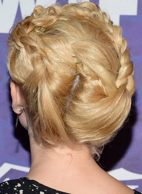 Braid to the fore hairdo as bridal hairstyle for long hair