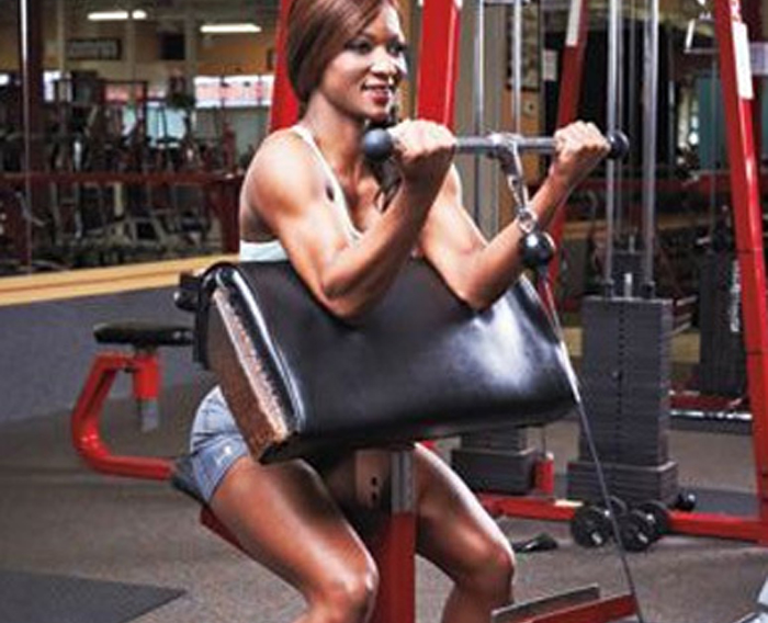 Cable preacher curls as the best biceps exercise for women