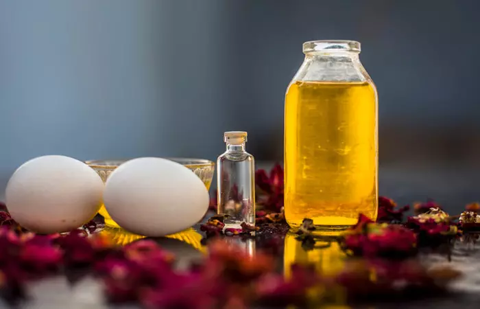 Castor oil and egg are popular ingredients in hair care remedies