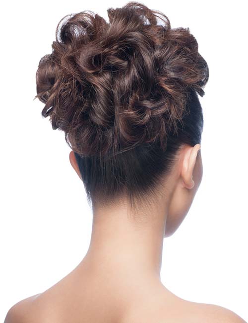Curly ends bun hairstyle for long hair