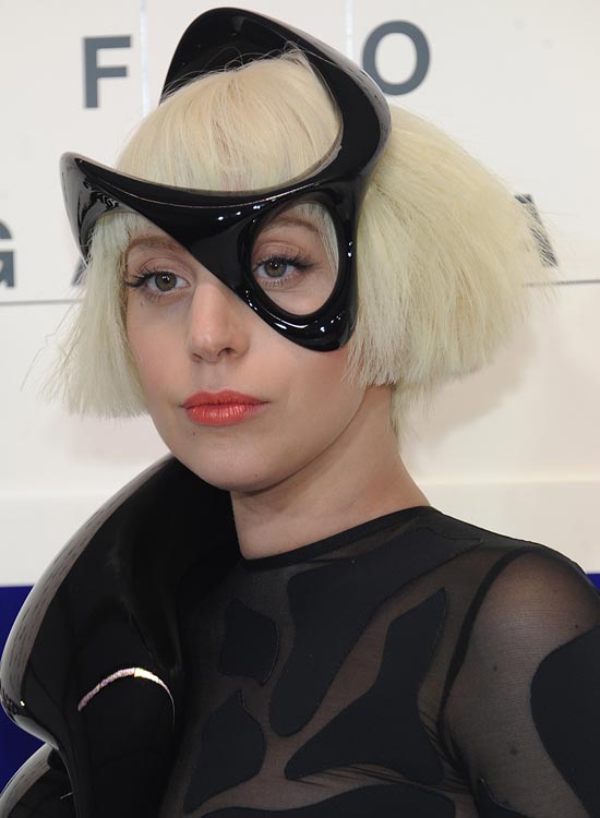 Lady Gaga's even fringed bob hairstyle