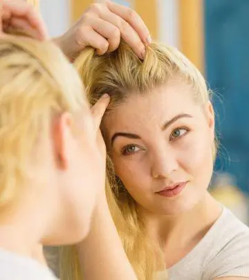 Woman with greasy hair