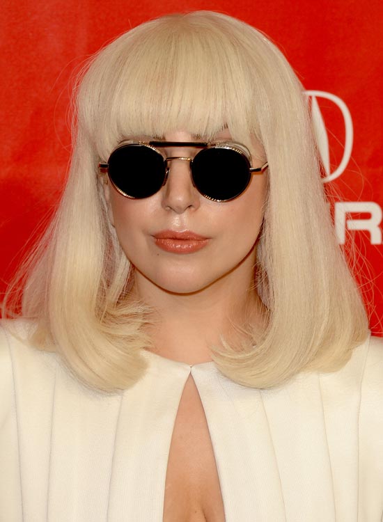 Lady Gaga's fringed blunt bob hairstyle