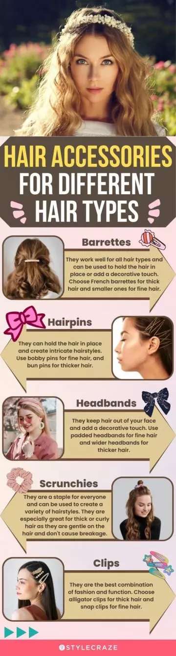 Hair Accessories For Different Hair Types (infographic)
