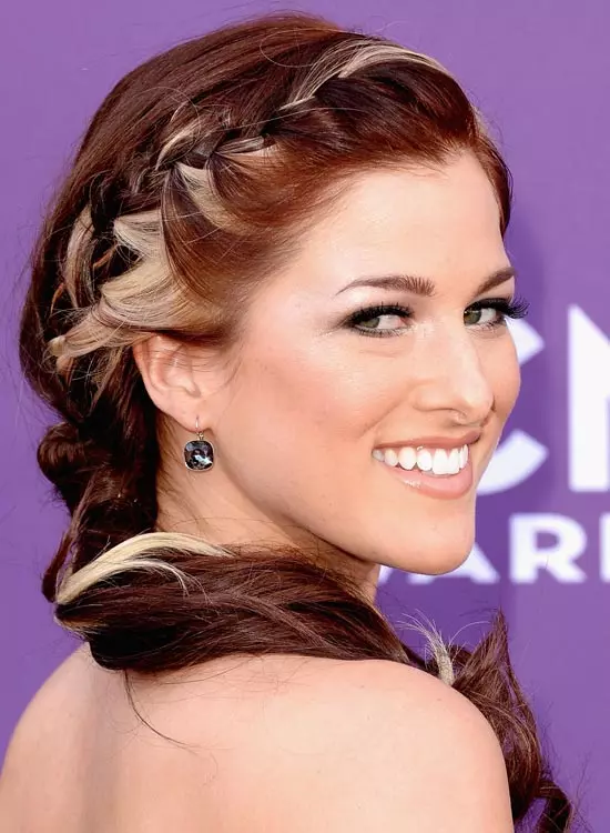 Highlighted French braid hairstyle for college girls