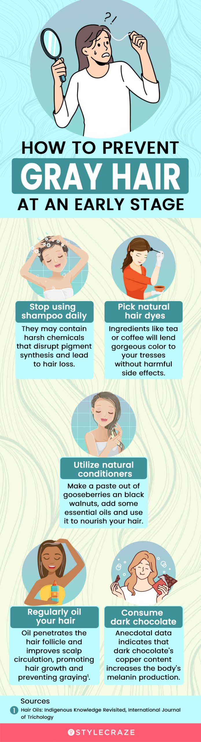 how to prevent gray hair at an early stage (infographic)
