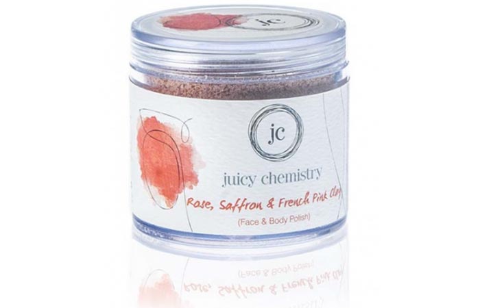 Juicy Chemistry Rose Saffron & French Pink Clay Face & Body Polish