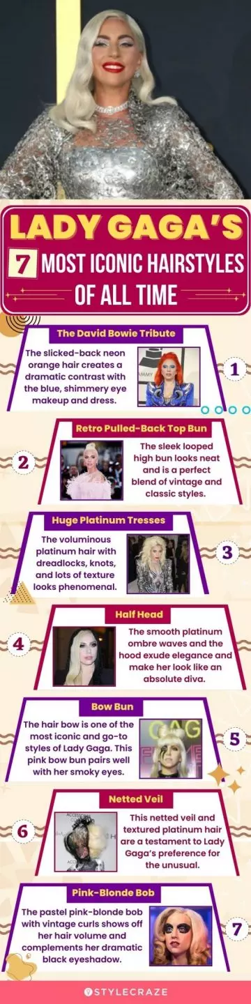 lady gaga’s 7 iconic hairstyles of all time (infographic)