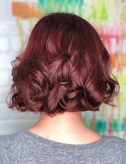Long curled bob hairstyle