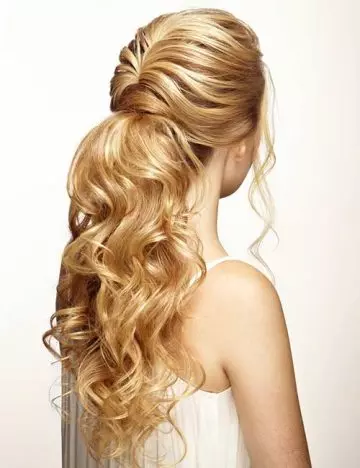 Loose half braid bridal hairstyle for round face