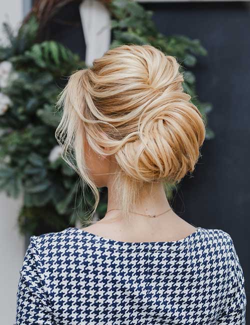 Modern French twist bun hairstyle for long hair