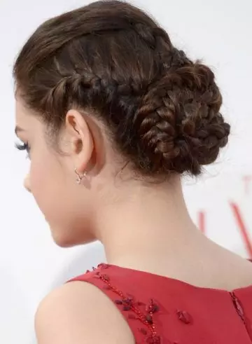 Neat braided updo for short hair