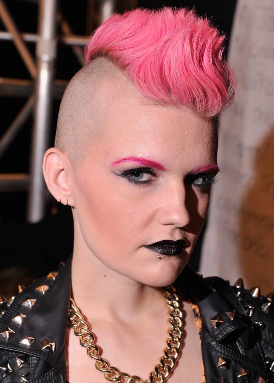 Funky pink mohawk hairstyle for short hair