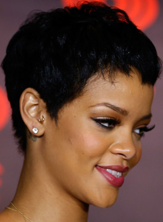 Rihanna sporting her pixie haircut