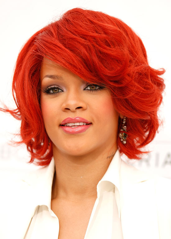 Funky red bob hairstyle for short hair