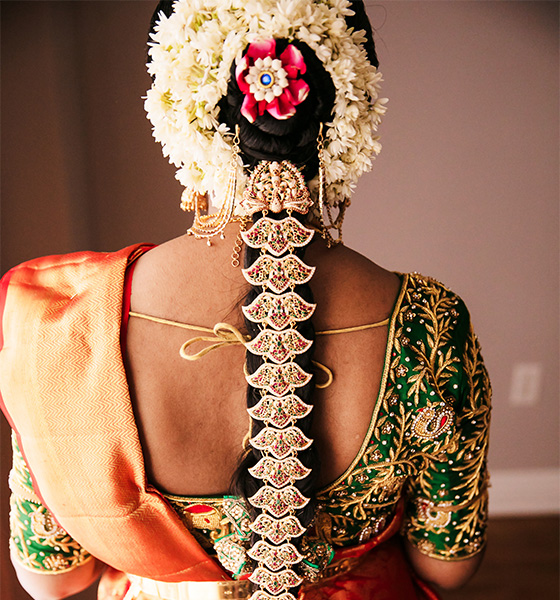 Royal phoola billalu braid Indian bridal hairstyle