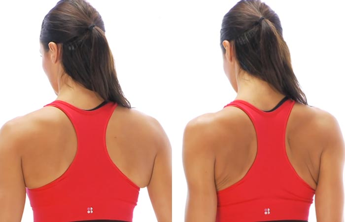 Scapular squeeze exercise for upper back pain