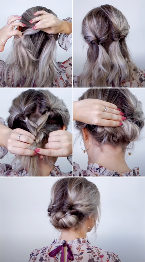 Simple Braided Updo With Face- Framing Tendrils