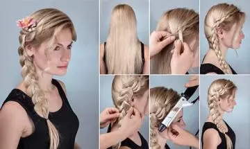 Simple side braid bridal hairstyle for round face