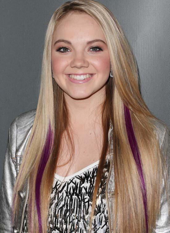 Sleek purple tinge hairstyle for college girls