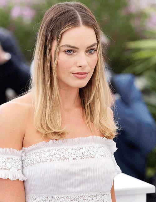 Straight Blond Hair With Small Braids