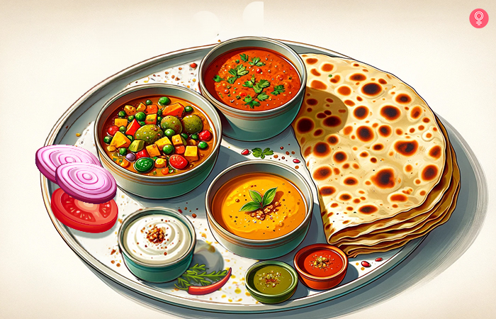 An Indian diet thali for weight loss