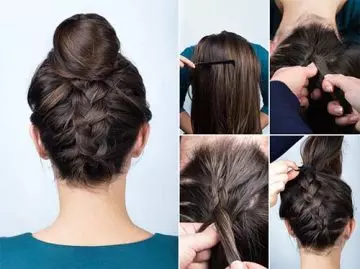 French braid bun bridal hairstyle for round face