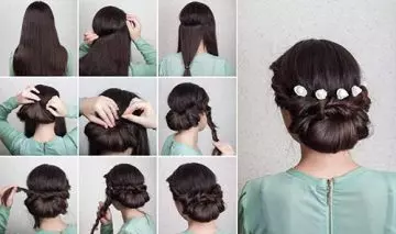 Twist and fold bridal hairstyle for round face
