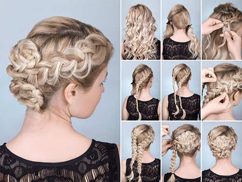 Two rose bun bridal hairstyle for round face
