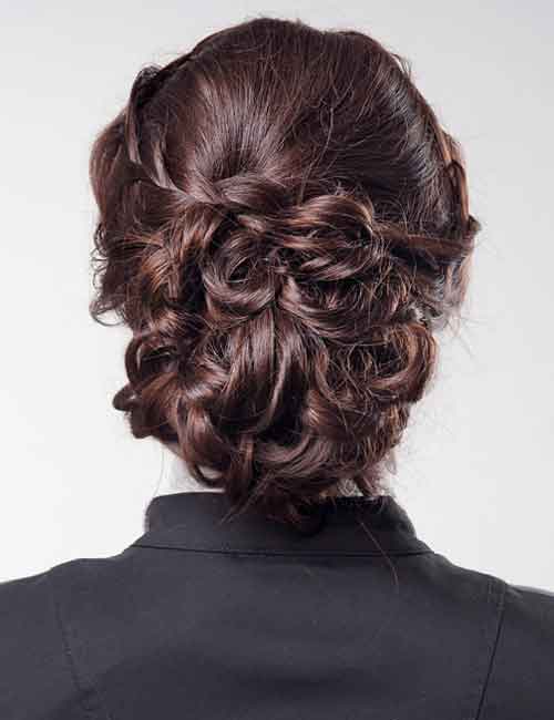 Twisted and pinned short hair updo