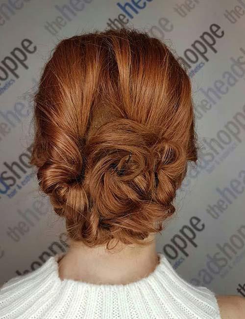 Twisted and pinned short hair updo