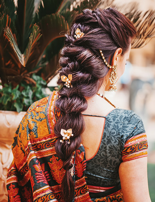 Simple Hairstyles For Silk Saree