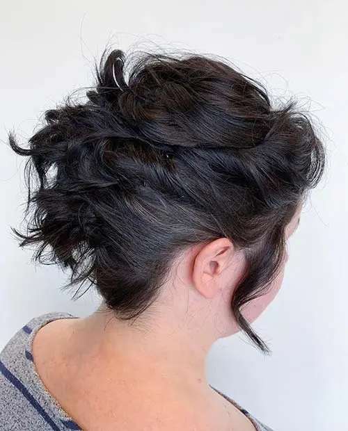 Twisted tri-knot short hair updo