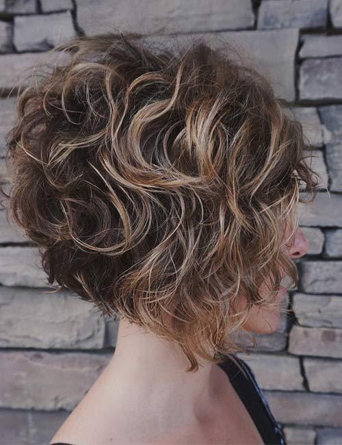 Voluminous curly bob hairstyle