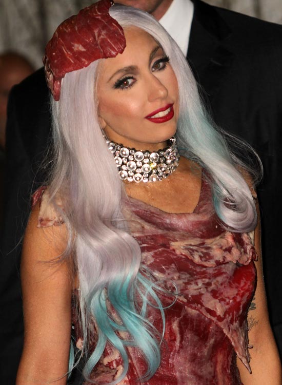 Lady Gaga's wavy blue edges hairstyle