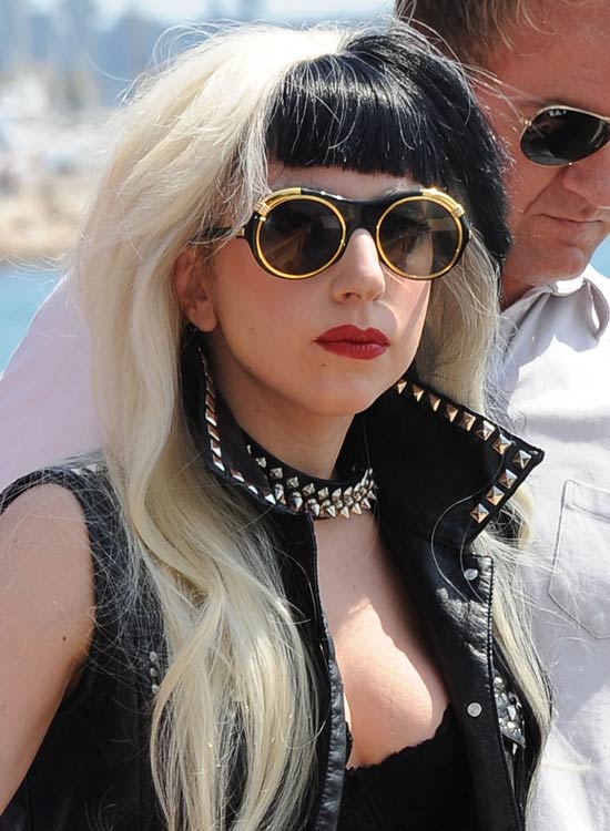 Lady Gaga's white and black hairstyle