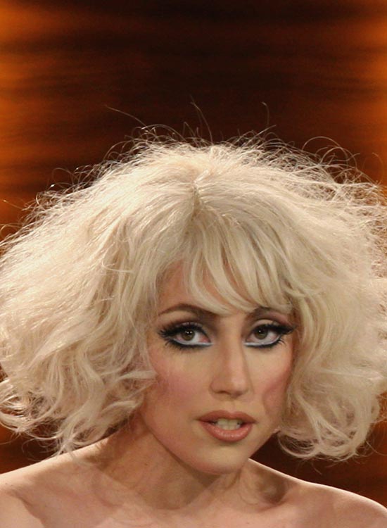 Lady Gaga's wild platinum hairstyle