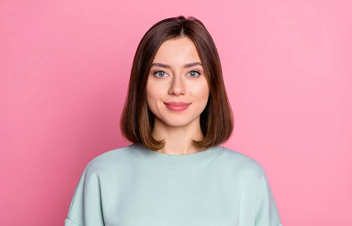 Woman in a bob haircut