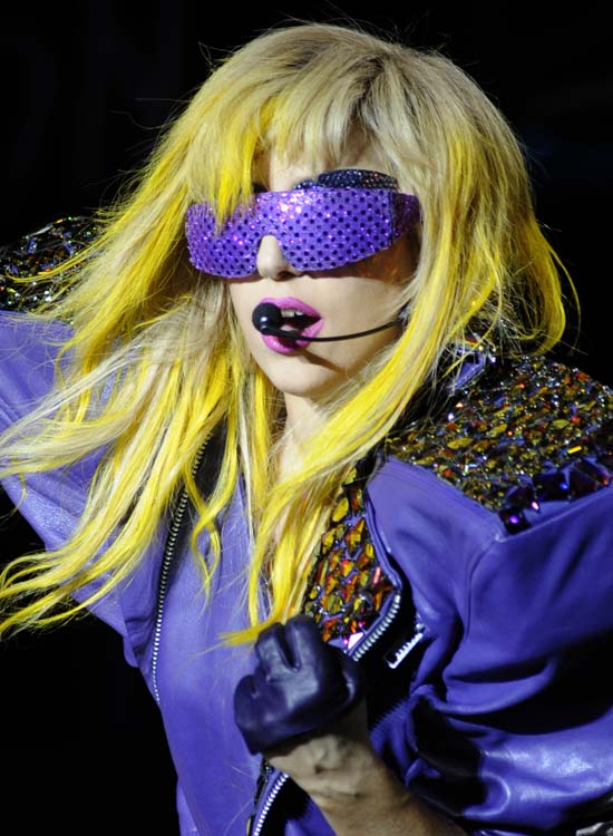 Lady Gaga's yellow bright hairstyle