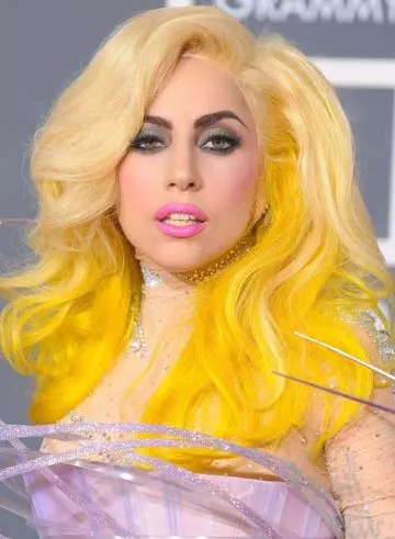 Lady Gaga's yellow flair hairstyle