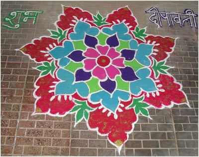 beautiful rangoli designs with flowers