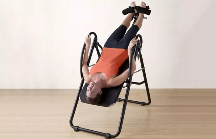 Inversion table exercise to increase height