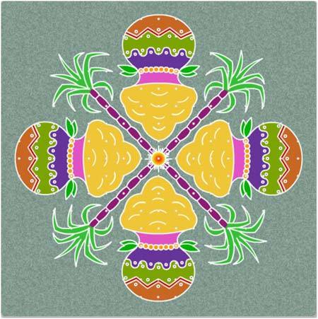 Simple rangoli design for pongal
