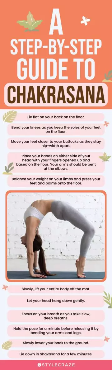a step by step guide to chakrasana (infographic)